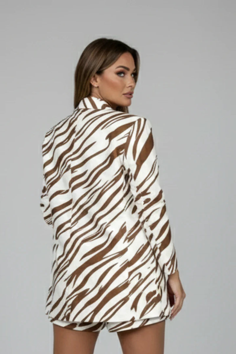 Women Blazer Set with Jacket and Shorts